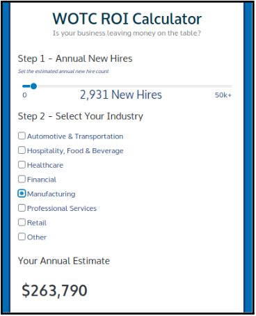 Walton Management WOTC ROI Calculator